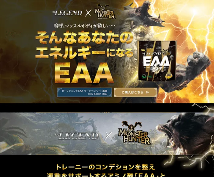 モンスターハンターコラボLP制作 Webデザイン